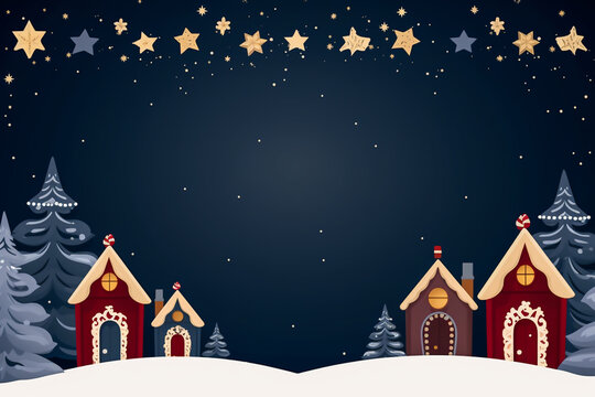 Christmas card template copy space for text. Invitation or greetings card template background