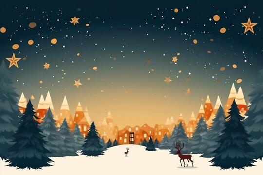 Christmas card template copy space for text. Invitation or greetings card template background