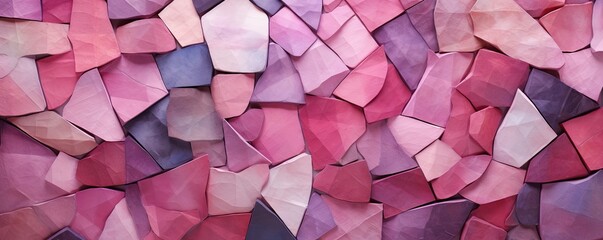 Wall Mural - Abstract colorful pink stone mosaic wall texture background | Generative AI