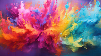 multicolored painting, rainbow splash, A vibrant eruption of colorful color, Generative ai