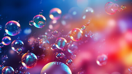 Wall Mural - Multicolored bubbles on a white background