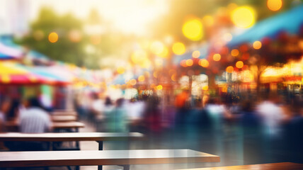 Canvas Print - blurred of street market