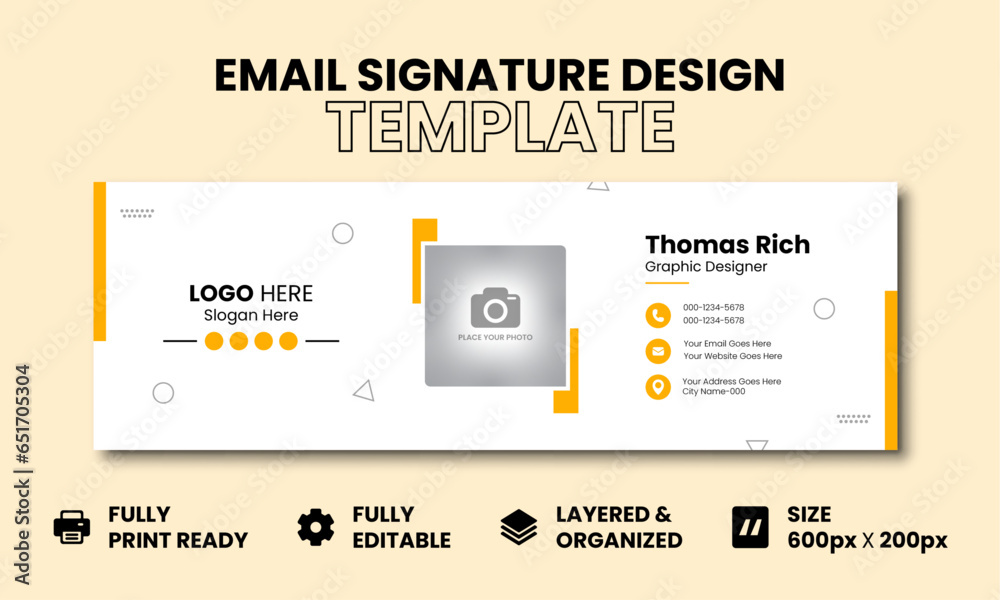 Professional Email Signature Template Design, Editable Email Template ...