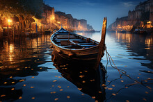 Gandola Boats In Venice Water Canal