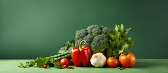 Wall Mural - Raw nutrition from a vegetable seen from the front