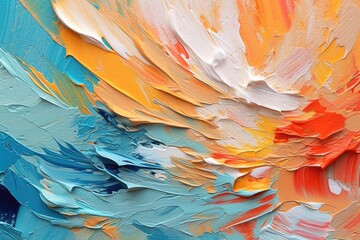 Canvas Print - Colorful oil paint background, AI generated