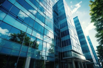 Wall Mural - Looking up at the modern business building