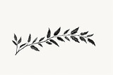 simple one branch leaves minimalist boho design vector white background, diffrent angle AI Generated