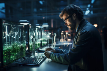 Aufkleber - a scientist in a lab developing innovative technologies for carbon capture and storage. generative a