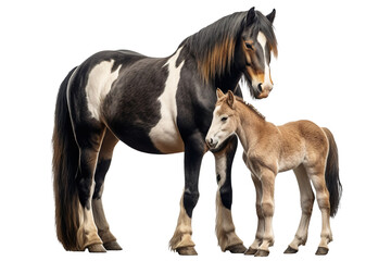 Wall Mural - Horse and cute foal, cut out