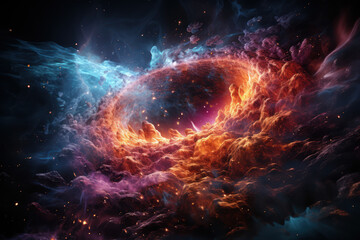Wall Mural - a black hole devouring matter, illustrating the powerful gravitational forces at play in the univers
