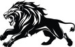 lion running Logo Monochrome Design Style