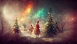Christmas fantasy with elves surreal watercolor vintage atmospheric cinematic lighting 8k extreme render mindbending reality textures hyper detailed more details ultravivid photorealistic 