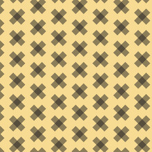 Abstract Geometric Seamless Black Cross Line Pattern With Yellow Bg.