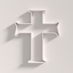 Christian cross. Religion concept illustration. 3D render