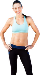 Poster - Digital png photo of caucasian female athlete on transparent background