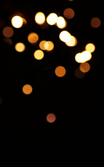 Canvas Print - gold, light and mockup with bokeh on dark background for new year, christmas or festive fireworks ce