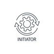 Process initiator. Reset Setting , Initialize , Default Value. Vector linear icon isolated on white background.