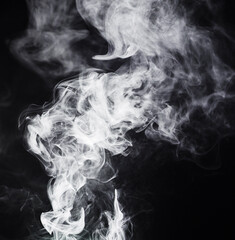 Wall Mural - vape, white pattern and smoke on black background with texture, mockup and abstract art or creative 