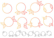 Leaf Profile Frames In Orange And Red Gradations, With Many Models And Can Be Re-edited