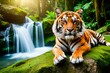 tiger in the river generated ai