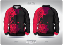 EPS Jersey Sports Shirt Vector.evening Shadow Pink Black Pattern Design, Illustration, Textile Background For Sports Long Sleeve Sweater.