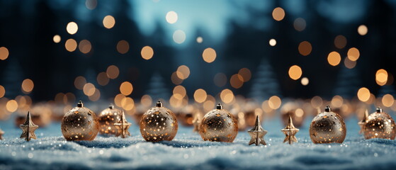 Wall Mural - blurred bokeh light background, christmas and new year holidays background