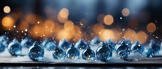 Wall Mural - blurred bokeh light background, christmas and new year holidays background