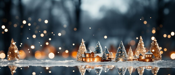 Wall Mural - blurred bokeh light background, christmas and new year holidays background