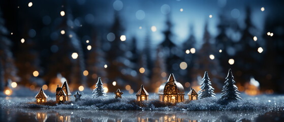 Wall Mural - blurred bokeh light background, christmas and new year holidays background