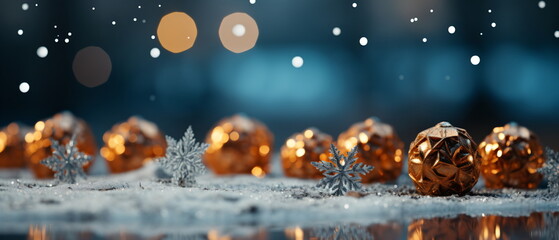 Wall Mural - blurred bokeh light background, christmas and new year holidays background