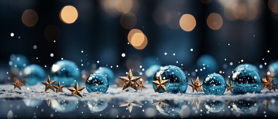 Wall Mural - blurred bokeh light background, christmas and new year holidays background