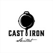 Cast iron skillet logo with masculine style design