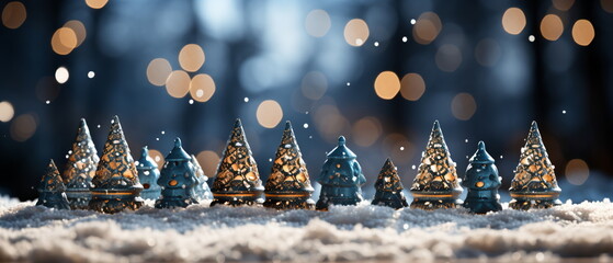 Wall Mural - blurred bokeh light background, christmas and new year holidays background