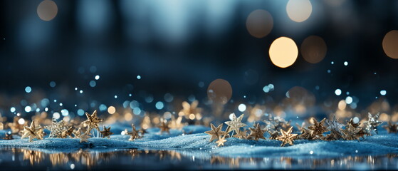 Wall Mural - blurred bokeh light background, christmas and new year holidays background