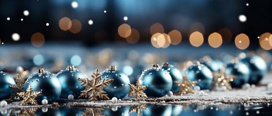 Wall Mural - blurred bokeh light background, christmas and new year holidays background