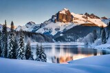 Fototapeta Góry - ski resort in the mountains generated ai
