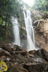 Wall Mural - Landscape of Mok Fa Waterfall is Famous and Nature Beautiful waterfall in Mae Tang Chiang Mai Thailand - Travel Park and Outdoor 