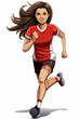 athlète en train de courir, illustration d'un personnage sur fond blanc qui court,  ia générative 