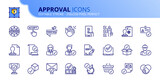 Fototapeta Do przedpokoju - Simple set of outline icons about approval