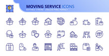 Simple Set Of Outline Icons About Moving Service
