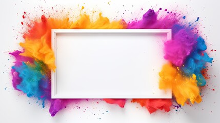 Sticker - Product Display Frame with Colorful Powder Paint Explosion