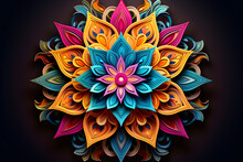 Kaleidoscope : Abstract Colorful Background With Flowers, Flowers Pattern