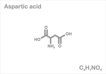 Aspartic acid. Simplified structural formula. 