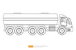 Gas, oil, fuel container Line truck illustration on white background. Isolated transportation gasoline tanker truck car. commercial vehicle flat vector. Coloring Page Book Cartoon for Kids