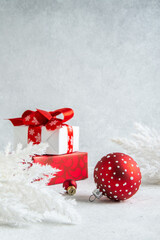 Wall Mural - merry christmas and happy holidays greeting card, frame, banner. new year. noel. christmas red ornam