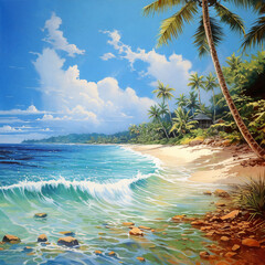 Wall Mural - tropical island paradise. ai generative