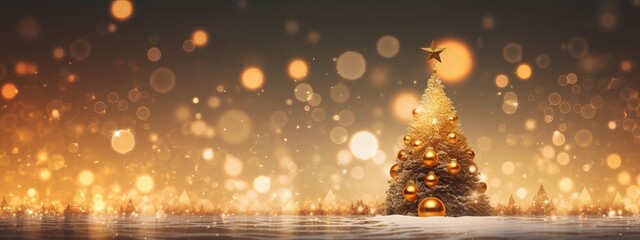 Wall Mural - christmas festive greeting celebrate  background christmas tree and beautiful decorate ornament with blur shiny lighting bokeh free copyspace for creative ideas