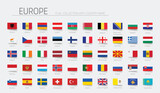 Fototapeta Mapy - Europe flag collection. Vector illustration