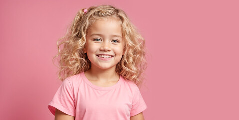 Beautiful cute little girl happy portrait